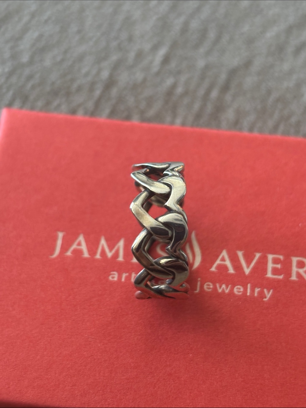 James Avery Silver Linked Heart Chain Ring - Silver - Picture 2 of 2